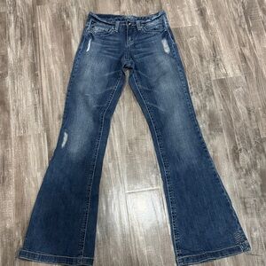 Vanity Distressed Blue Flare Jeans